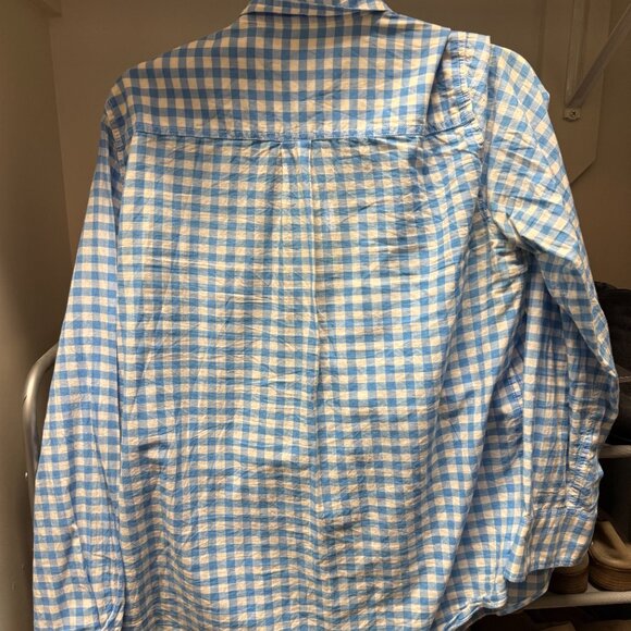 J Crew Blue Gingham Button Down - Picture 2 of 3